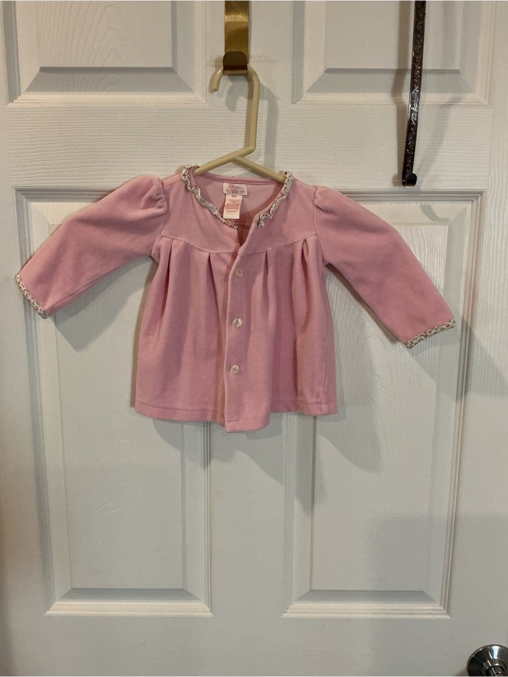 Chaps  Pink Button Front Long Sleeve Baby sweater